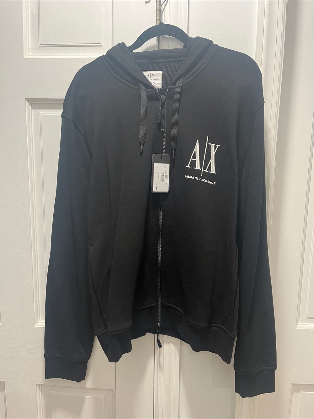 Armani Exchange Black A|X Logo Zip Hoodie